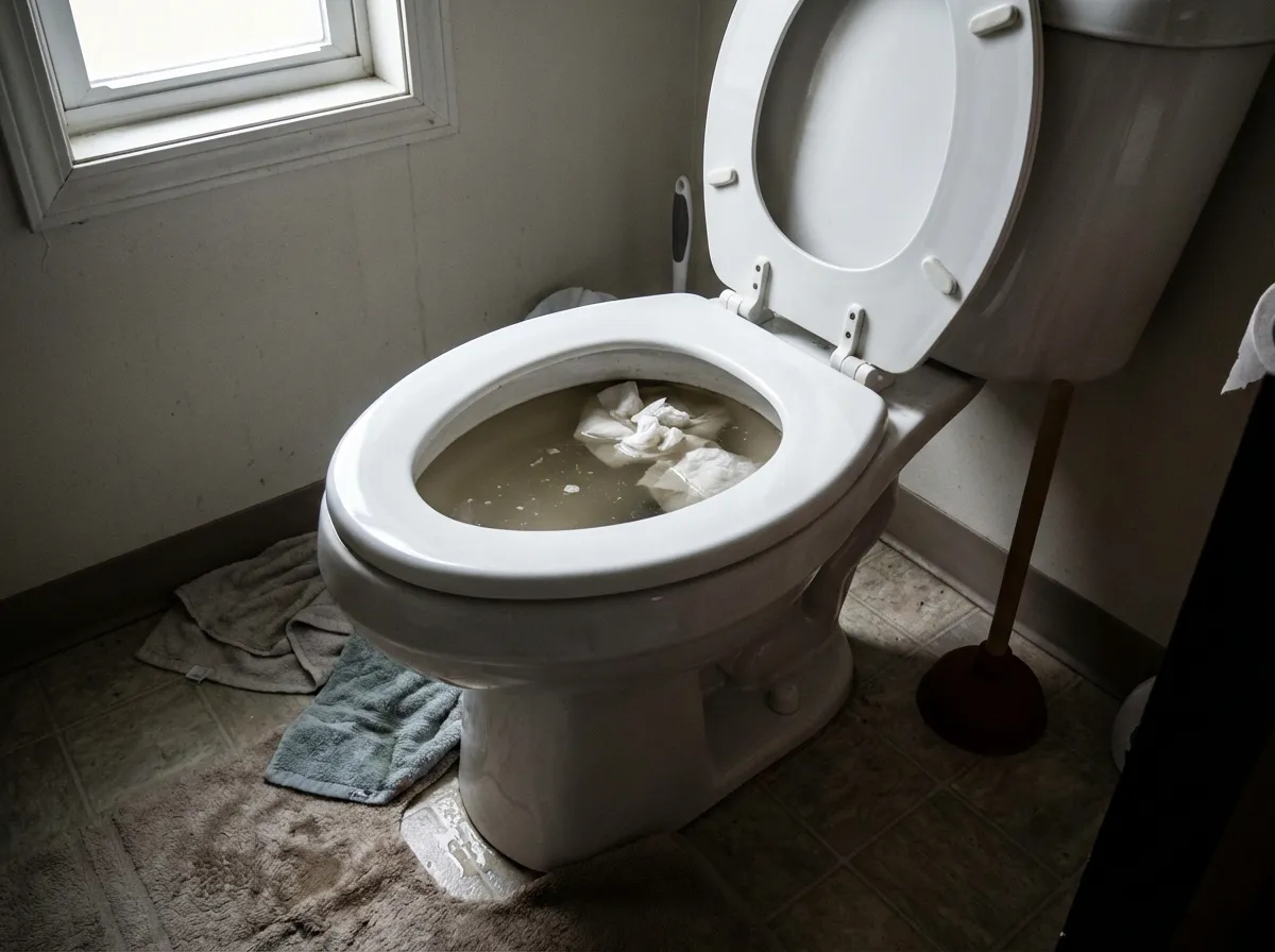 Tett toalett før service